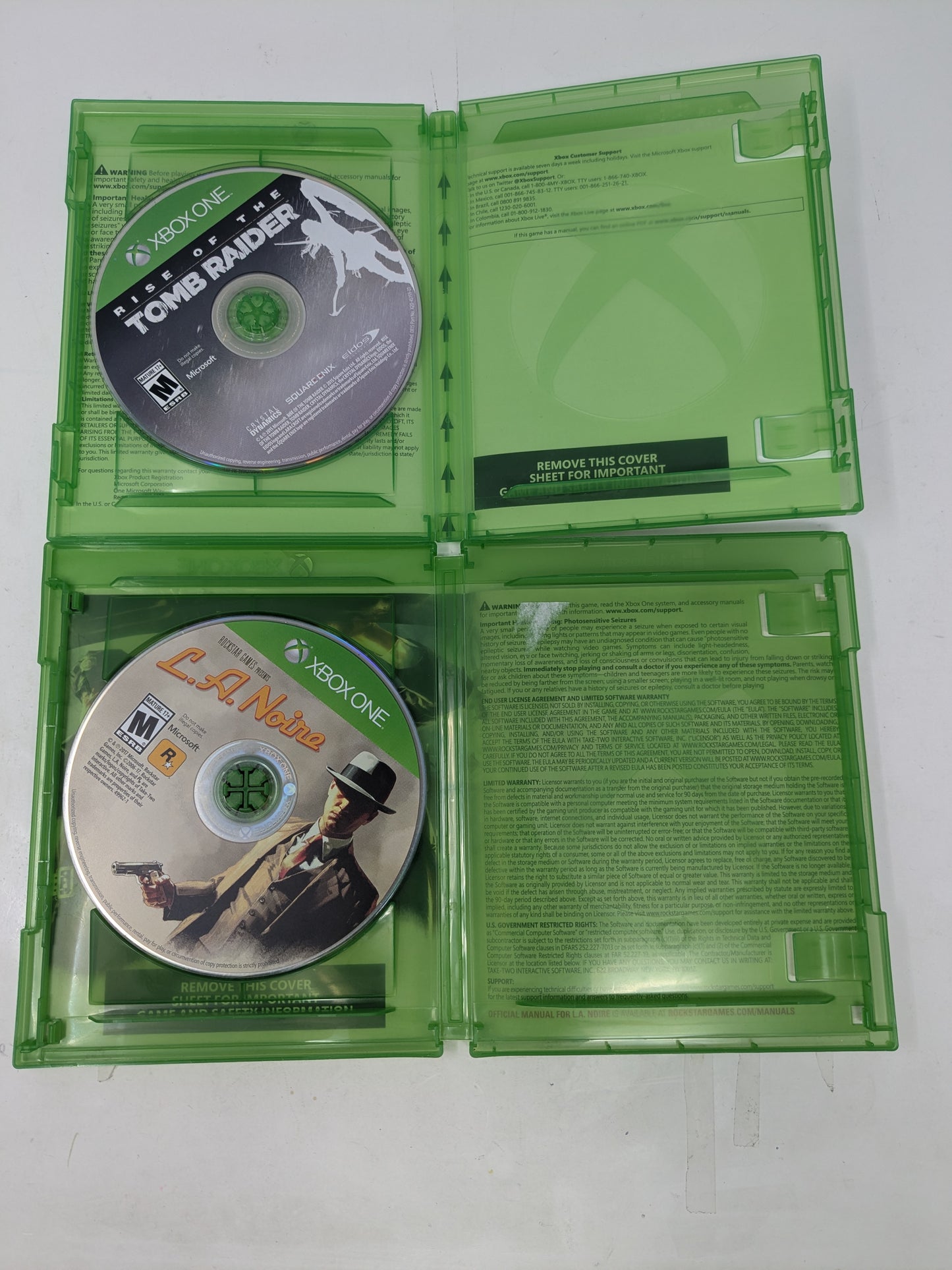 Lot of 2 Microsoft Xbox One Games L.A. Noire Rise of the Tomb Raider