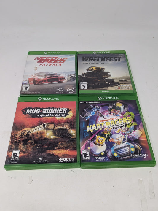 Lot of 4 Microsoft Xbox One Games MudRunner Need for Speed Payback Wreckfest 