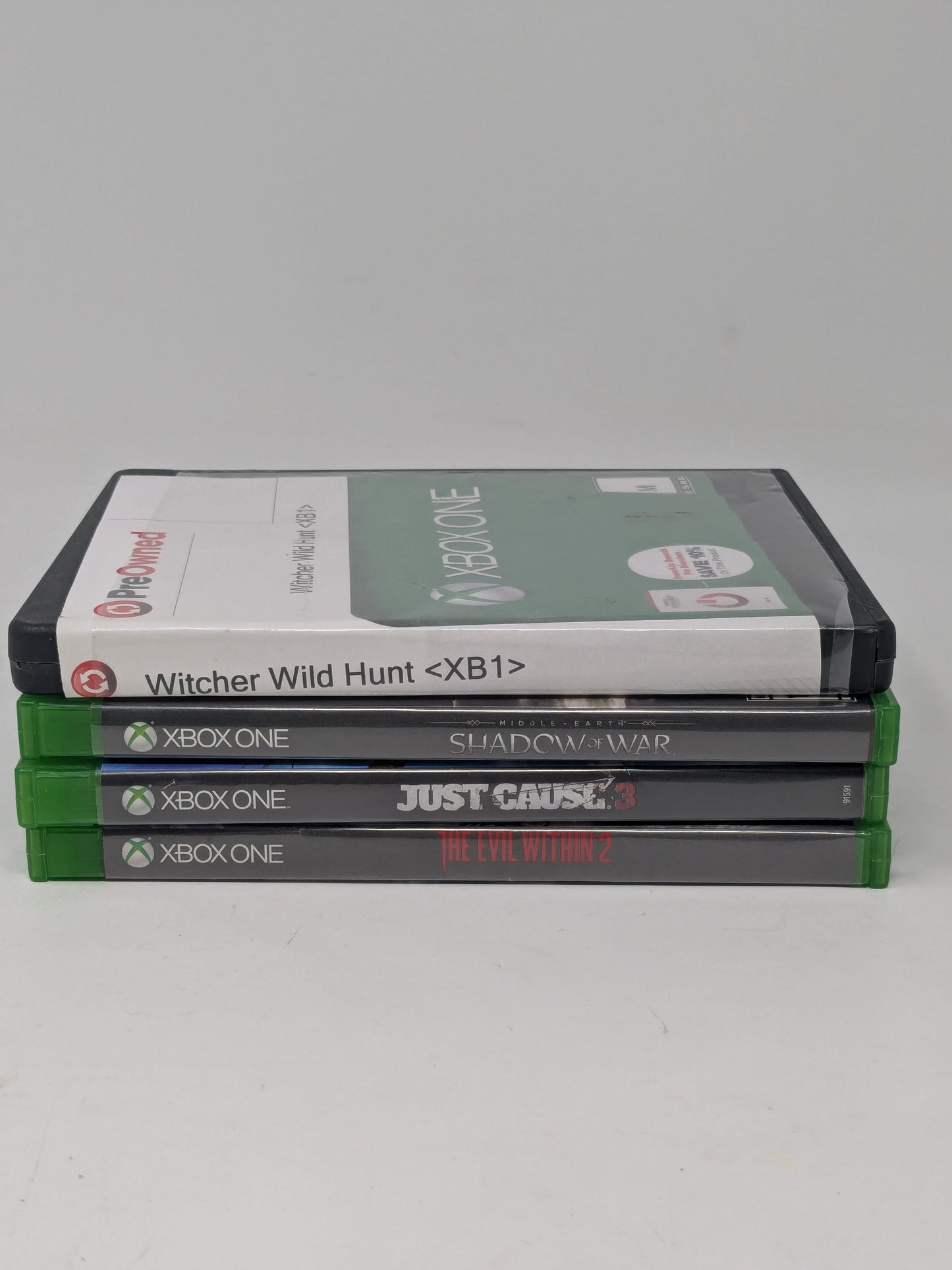 Lot of 4 Xbox One Game Witcher 3 Evil Within 2 Shadow of War Just Cause 3