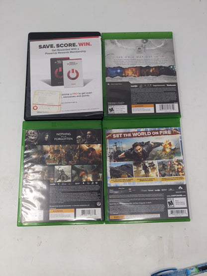 Lot of 4 Xbox One Game Witcher 3 Evil Within 2 Shadow of War Just Cause 3
