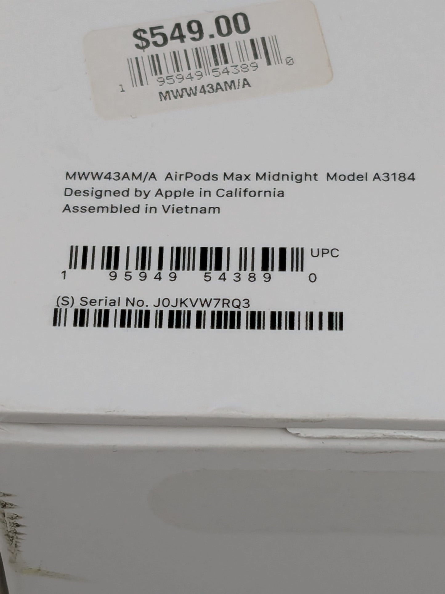 Apple AirPods Max USB-C Wireless Over-Ear Headphones Midnight MWW43AM/A