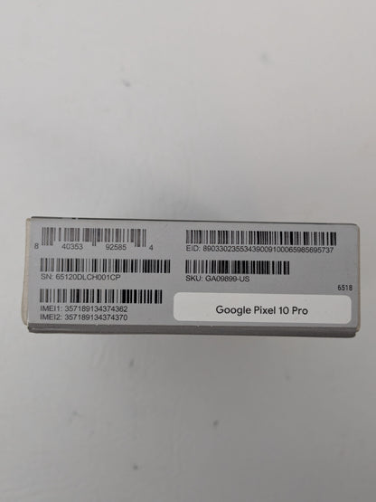 New Unlocked Google Pixel 10 Pro 256GB Just Black GA05227