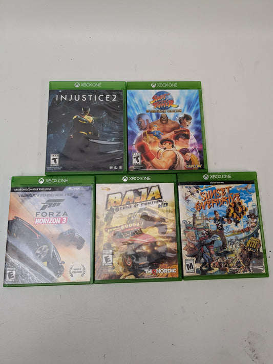 Lot of 5 Xbox One Games Forza Horizon 3 Injustice 2 Street Fighter Sunset
