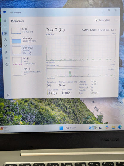 Samsung Galaxy Book Go 5G 4G2DFBRJQ4H 14" Snapdragon 8cx Gen 2 3.15Ghz 8GB RAM 