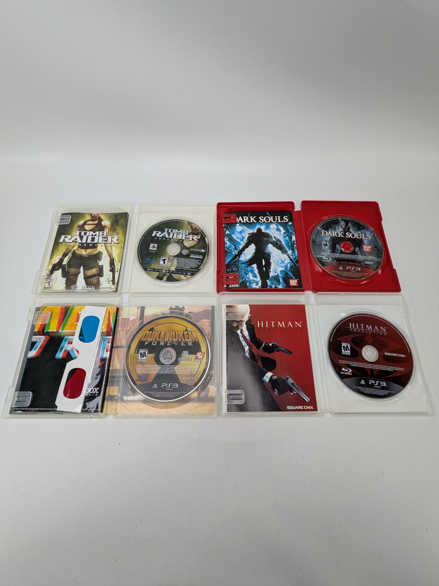 Lot of 4 Games Sony PlayStation 3 PS3 Tomb Raider Underworld,Dark Souls,Hitman Absolution,Duke Nukem Forever