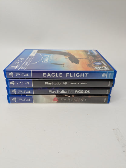 Lot of 4 Games Sony PlayStation 4 PS4 Eagle Flight VR,Farpoint,PlayStation VR Demo Disc,PlayStation VR Worlds