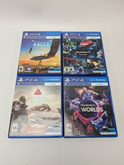 Lot of 4 Games Sony PlayStation 4 PS4 Eagle Flight VR,Farpoint,PlayStation VR Demo Disc,PlayStation VR Worlds