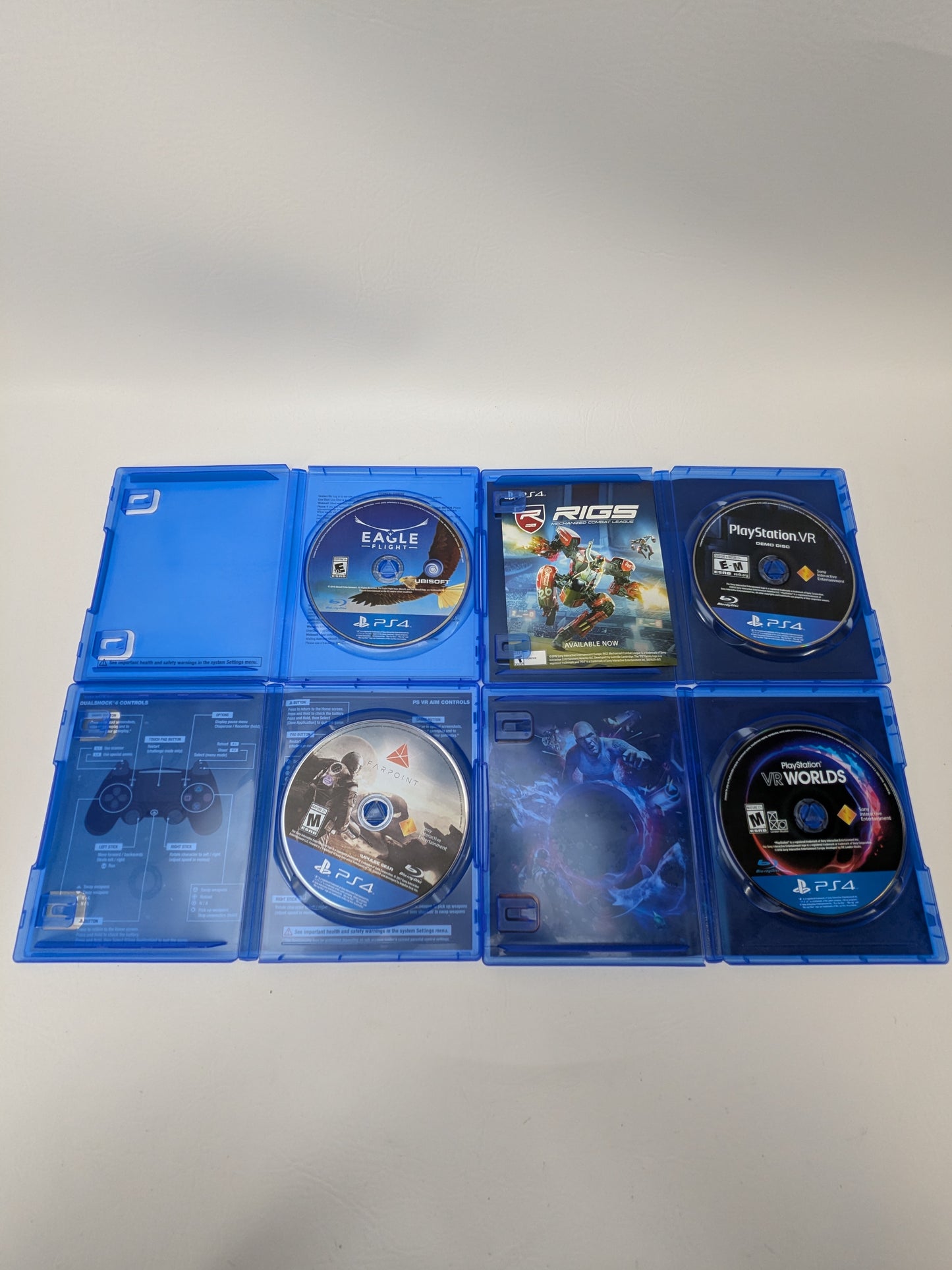 Lot of 4 Games Sony PlayStation 4 PS4 Eagle Flight VR,Farpoint,PlayStation VR Demo Disc,PlayStation VR Worlds