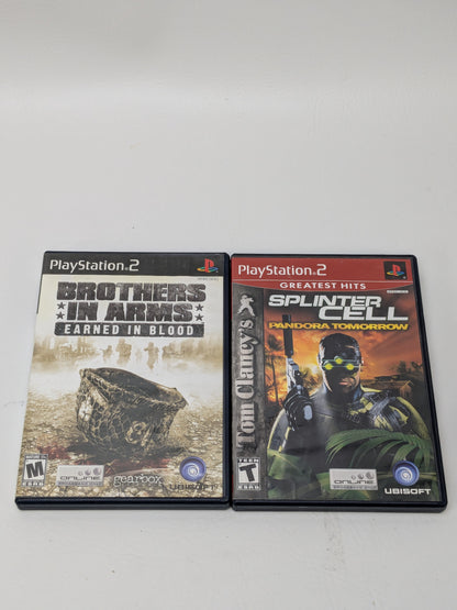 Lot of 2 Games Sony PlayStation 2 PS2 Brothers in Arms Earned in Blood,Splinter Cell Pandora Tomorrow