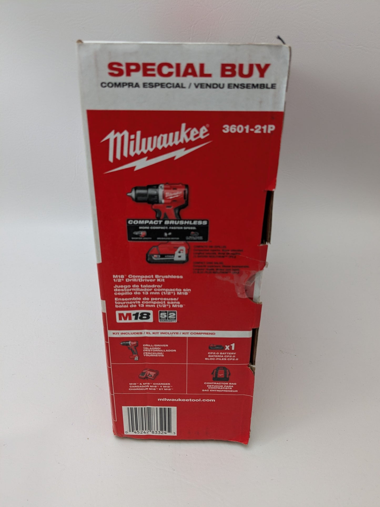 New Milwaukee VIPRB-3601-21P 18V Cordless 5 in Drill Driver 2 Ah 3601-21P