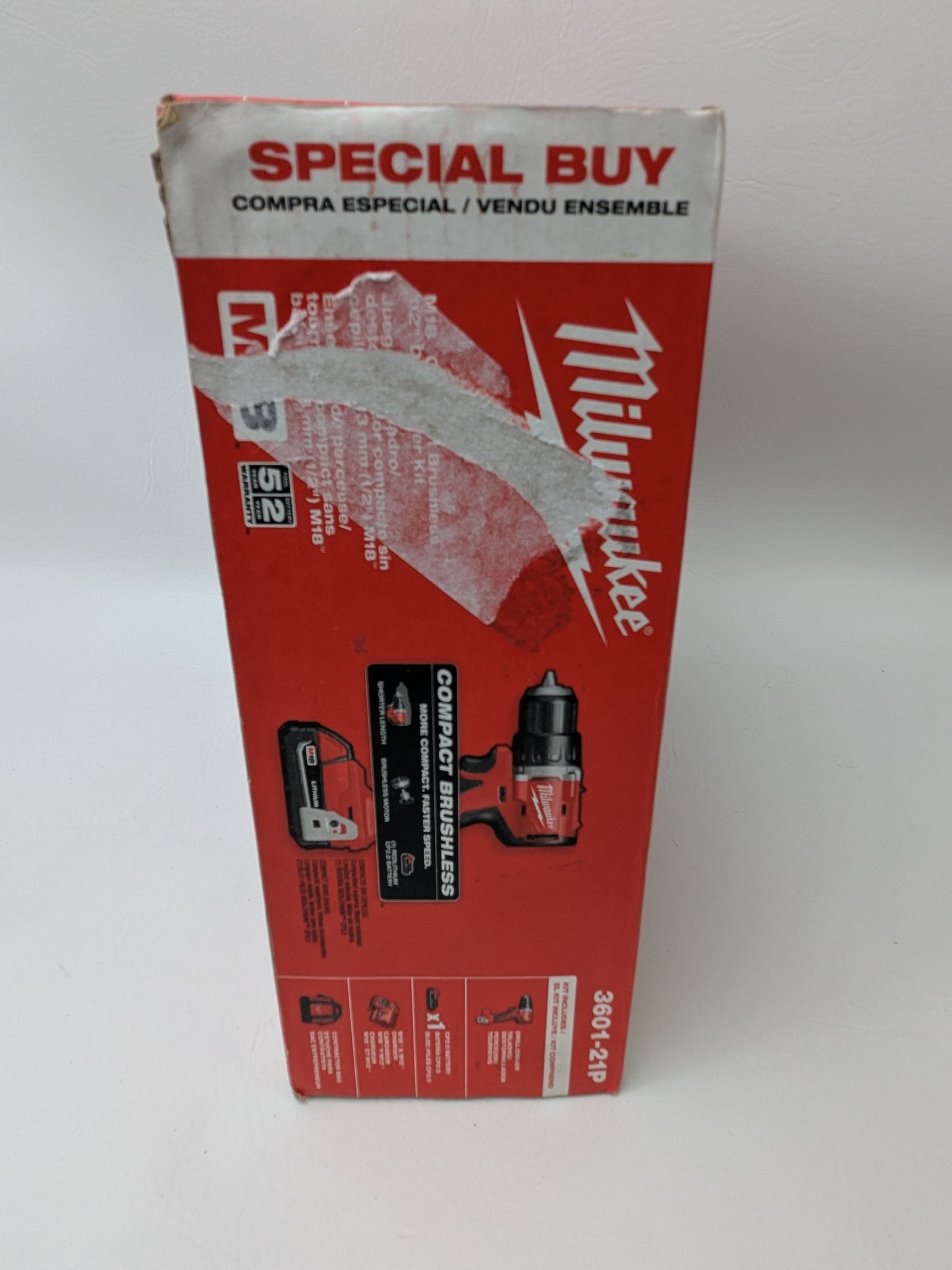 New Milwaukee VIPRB-3601-21P 18V Cordless 5 in Drill Driver 2 Ah 3601-21P