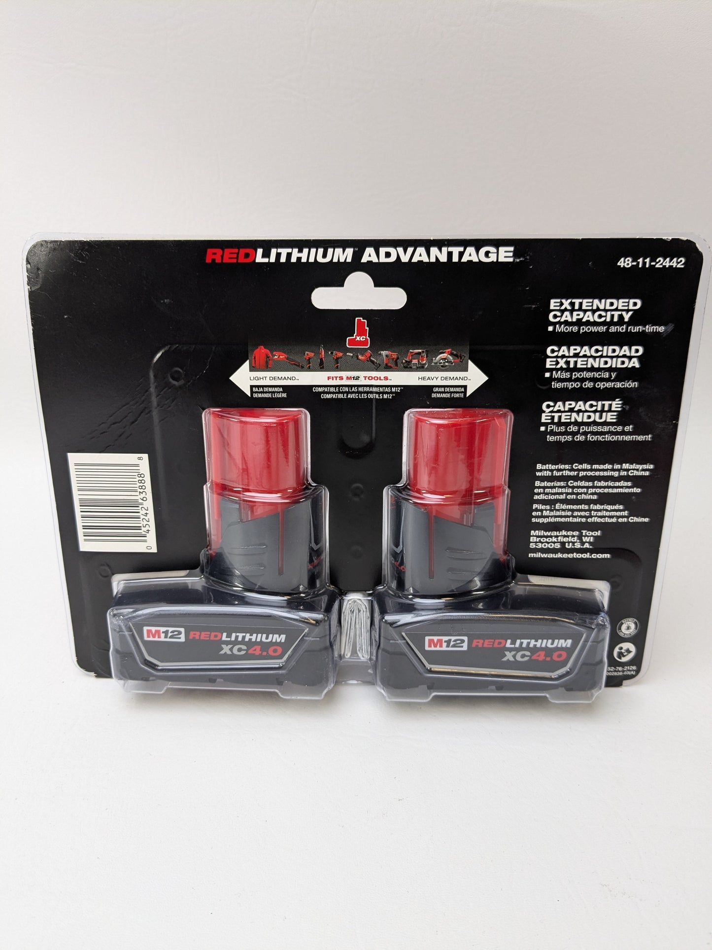 New M12 12-Volt Lithium-Ion XC Extended Capacity 4.0 Ah Battery 2 Pack