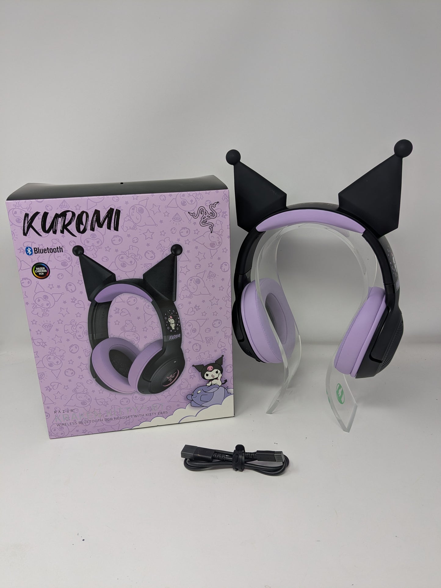 Razer Kraken Kitty V2 BT Wireless Gaming Headset Kuromi Edition Sanrio Purple