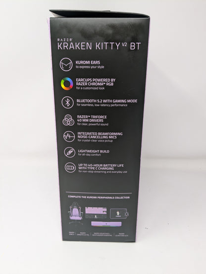Razer Kraken Kitty V2 BT Wireless Gaming Headset Kuromi Edition Sanrio Purple