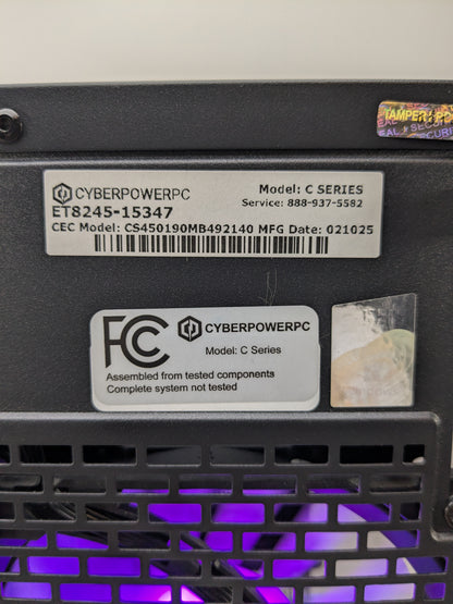 CyberPower Custom PC Ryzen 7 8700F 4.10GHz 16GB RAM 2TB SSD Nvidia GeForce RTX 4060