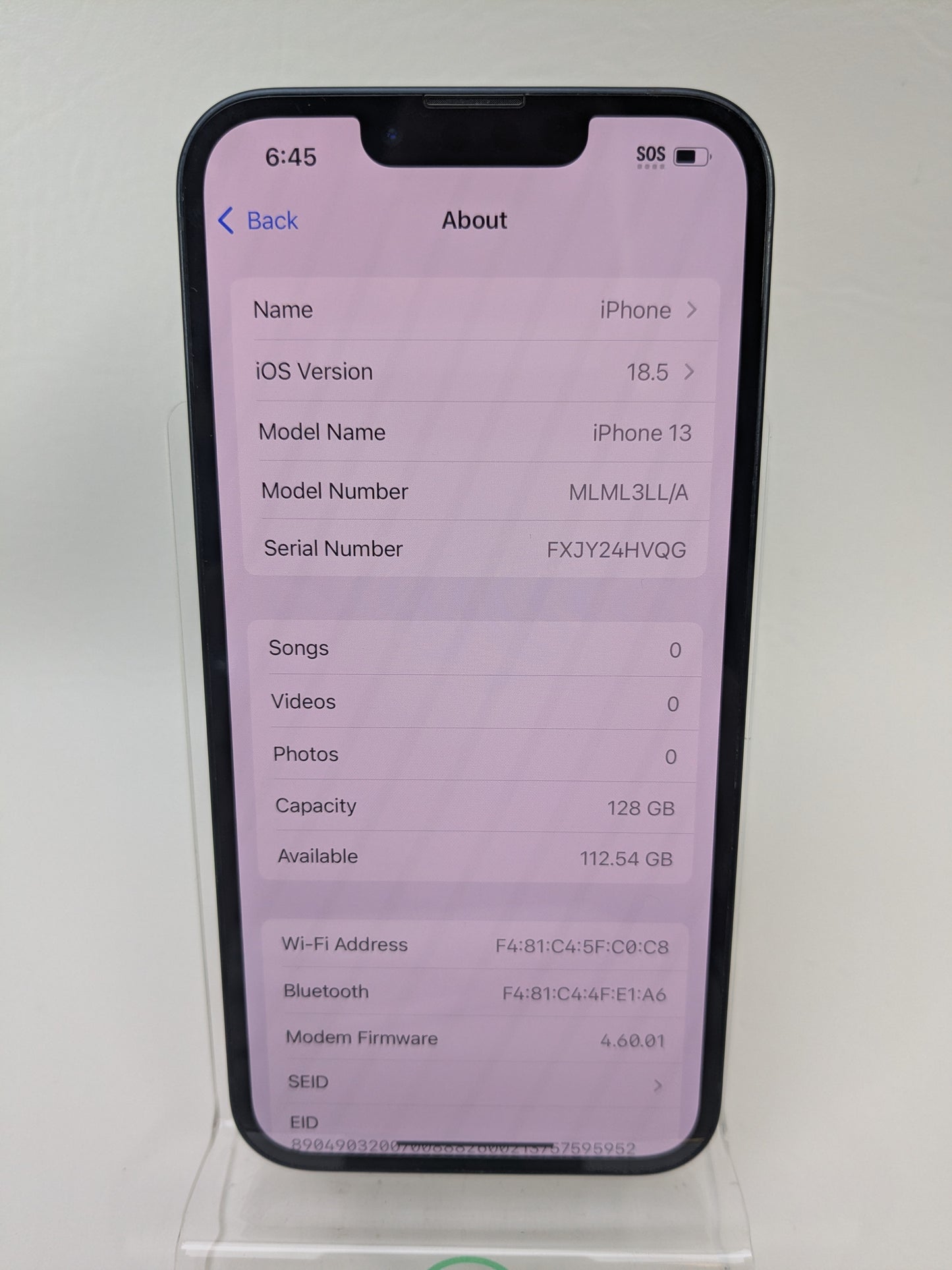 Factory Unlocked Apple iPhone 13 128GB Midnight MLML3LL/A