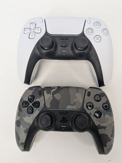 Lot of 2 Sony PS5 DualSense Wireless Controllers Gray /Camouflage CFI-ZCT2W