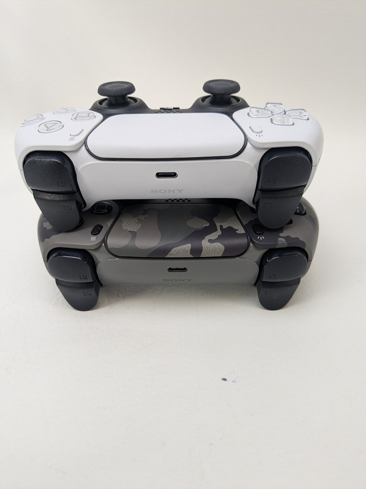 Lot of 2 Sony PS5 DualSense Wireless Controllers Gray /Camouflage CFI-ZCT2W
