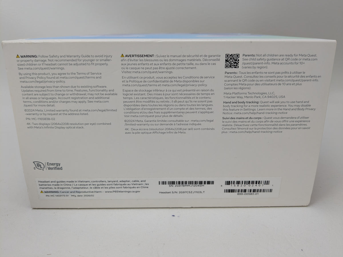 New Meta Quest 3 512GB Standalone All-in-One VR Headset S3A