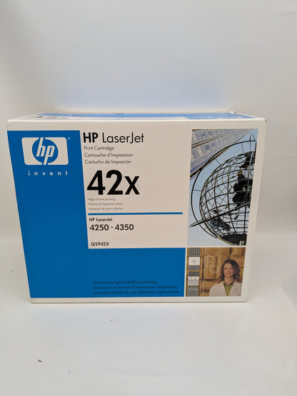 New HP LaserJet 42X Black High Yield Toner Cartridge Q5942X
