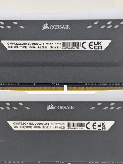 Corsair Vengeance RGB Pro 32GB (2x16GB) RAM DDR4 3600MHz CMW32GX4M2D3600C18