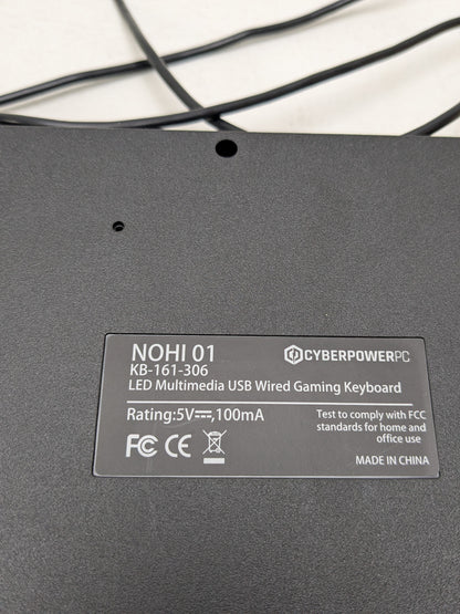 New CyberpowerPC Nohi 161-306 USB Wired Gaming Keyboard