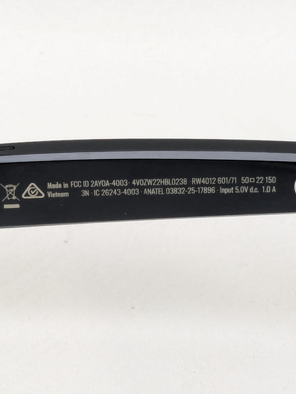 Ray-Ban Meta Wayfarer Gen 2 Shiny Black Standard RW4012 AI Smart Glasses