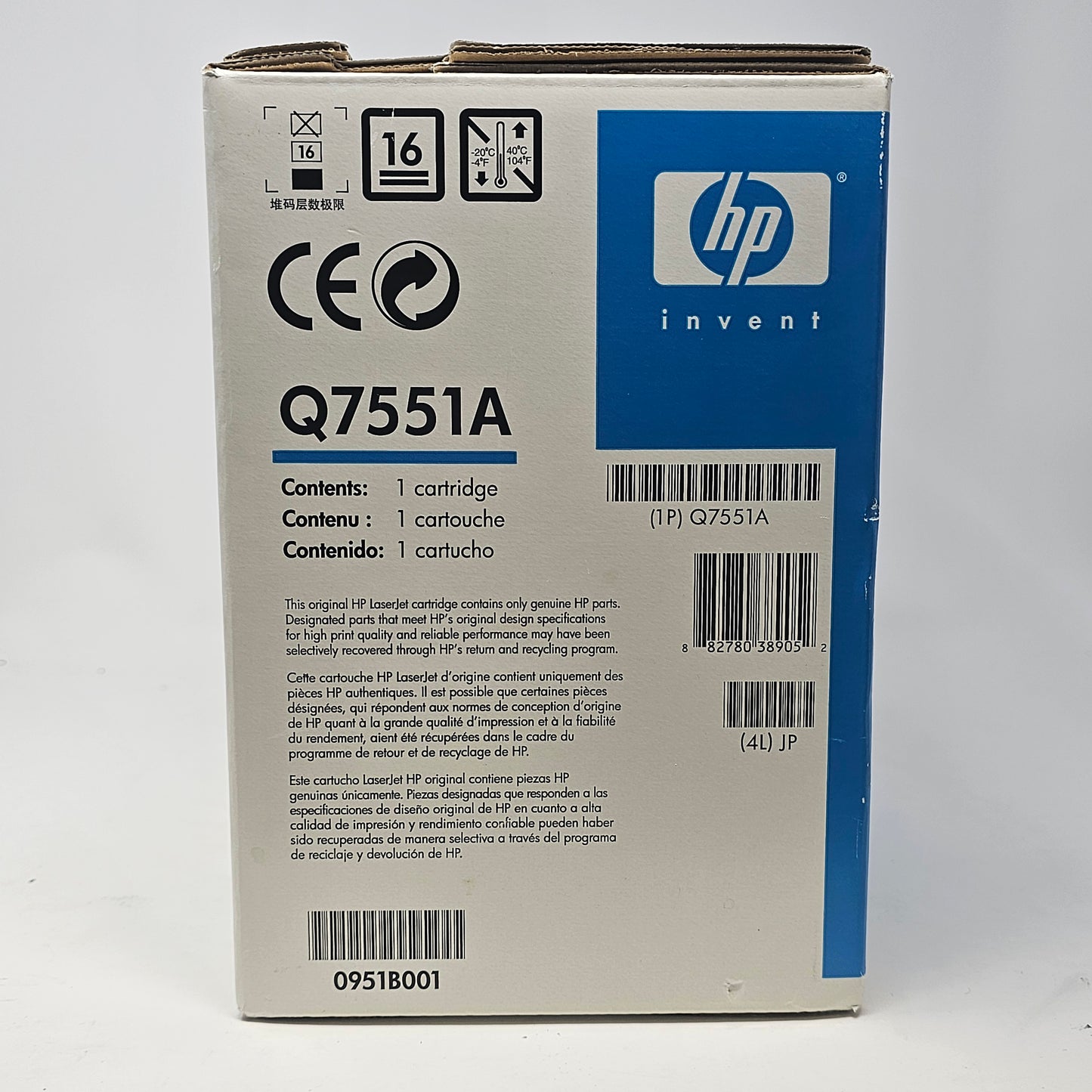 New HP LaserJet 51A Toner Cartridge Q7551A
