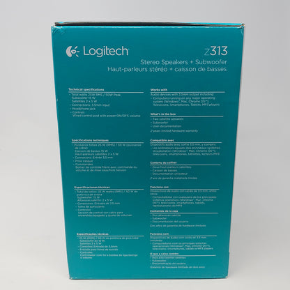 New Logitech Z313 Speaker System with Subwoofer - Black 980000382