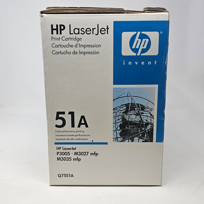 New HP LaserJet 51A Toner Cartridge Q7551A