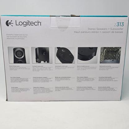 New Logitech Z313 Speaker System with Subwoofer - Black 980000382
